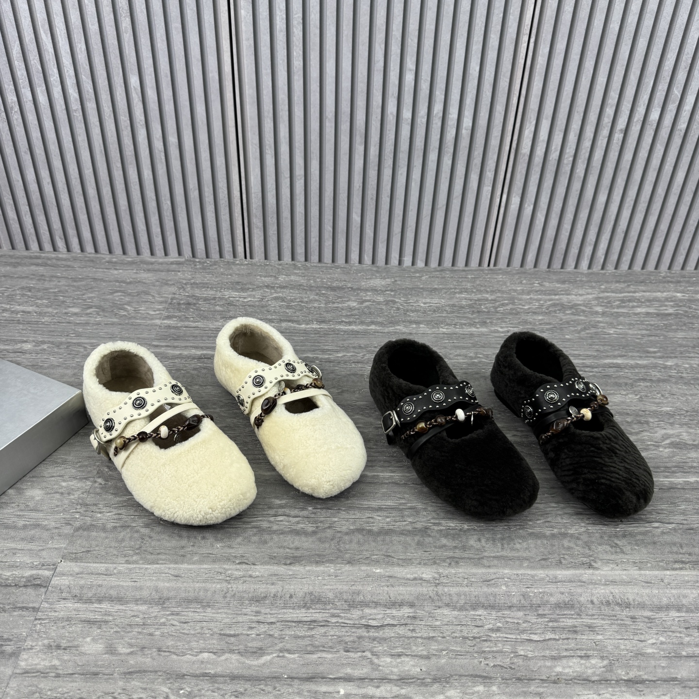 羊毛保暖毛毛鞋平底玛丽珍鞋女鞋