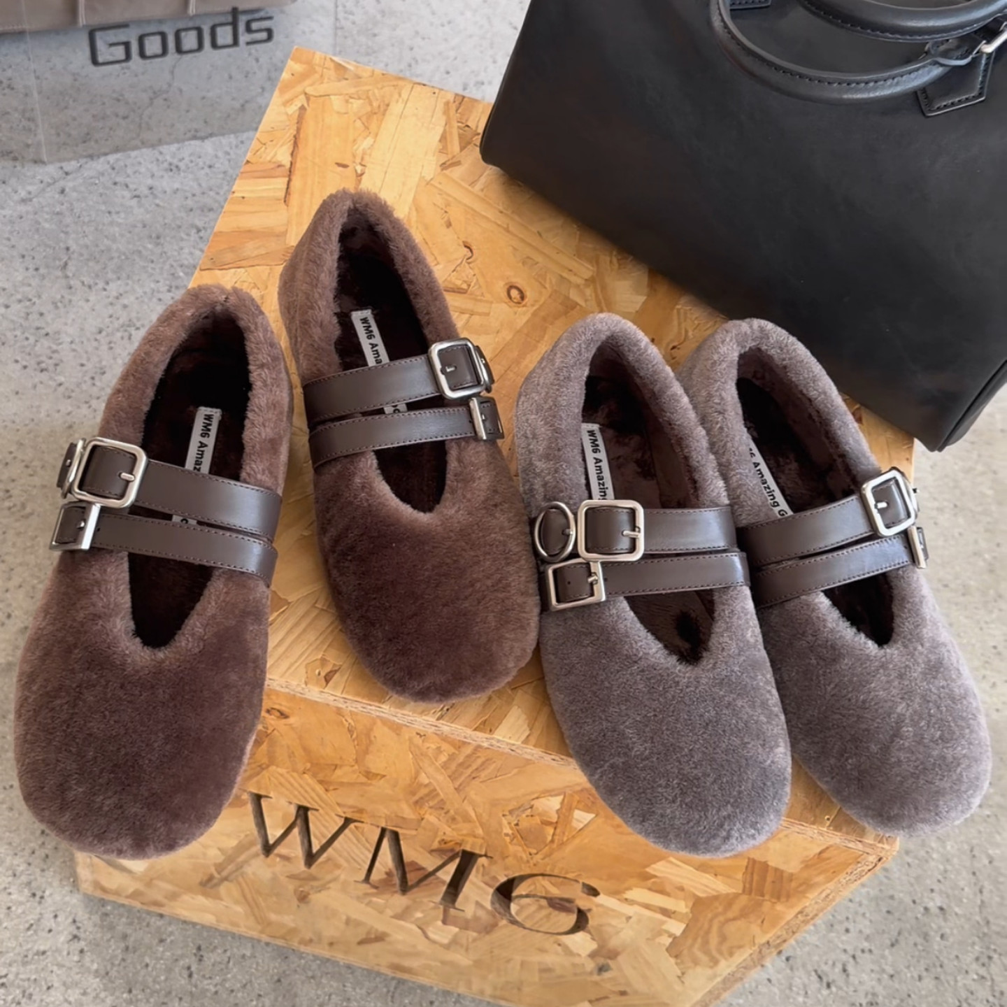 WM6玛丽珍鞋休闲平底毛毛鞋女鞋