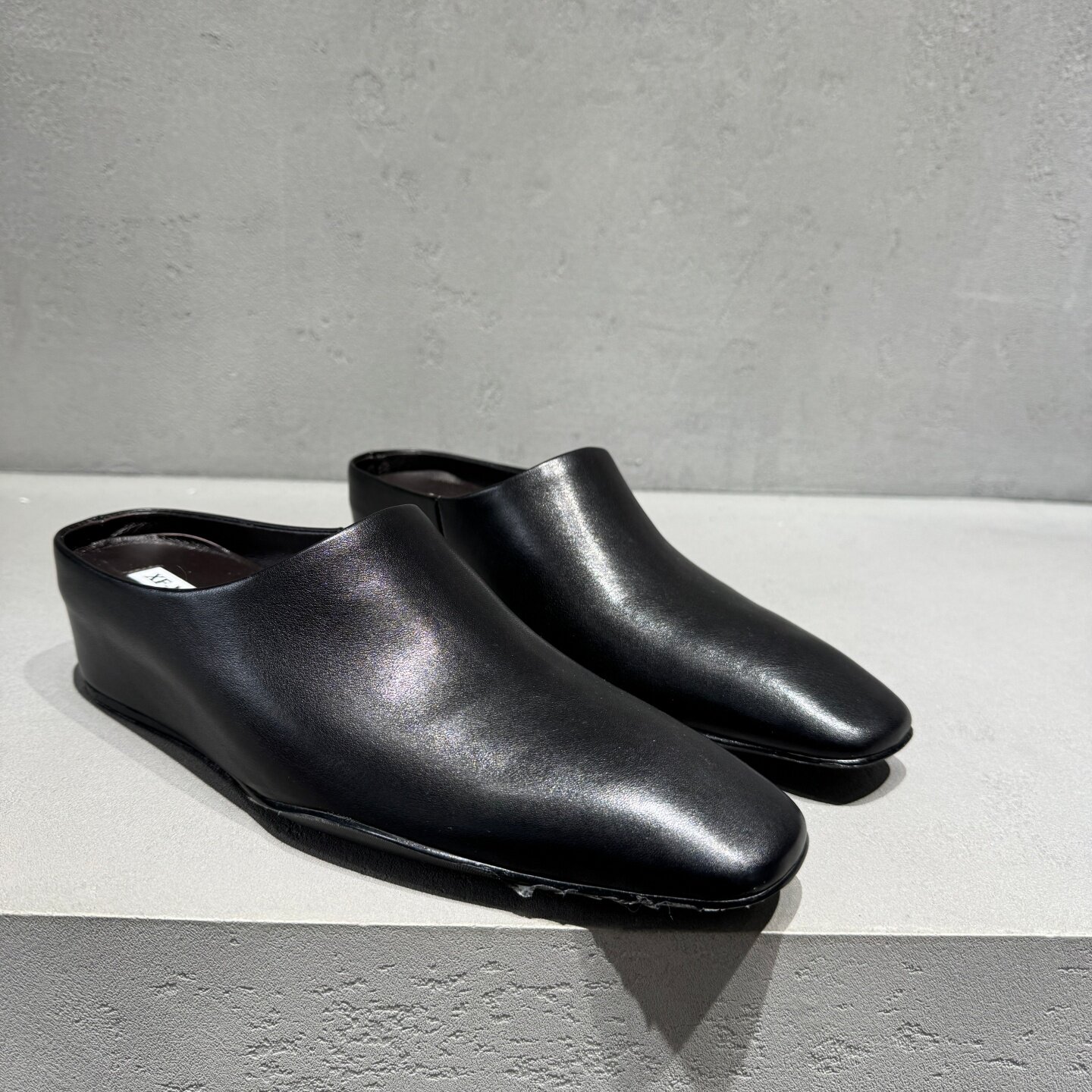 欧货欧洲站2026春季新款真皮坡跟方头穆勒鞋女鞋时尚高跟增高半拖