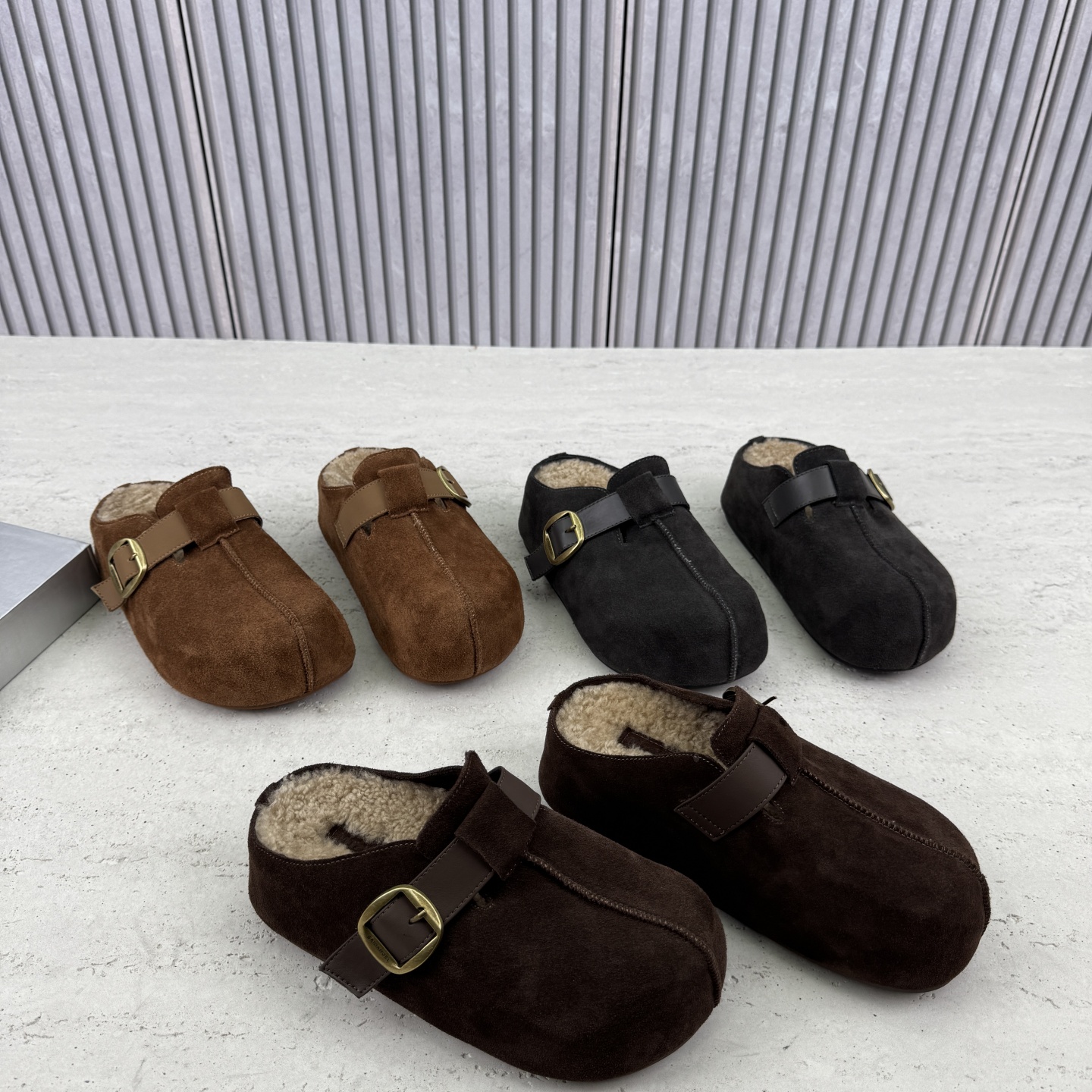 厚底增高加绒勃肯鞋一脚蹬包头拖