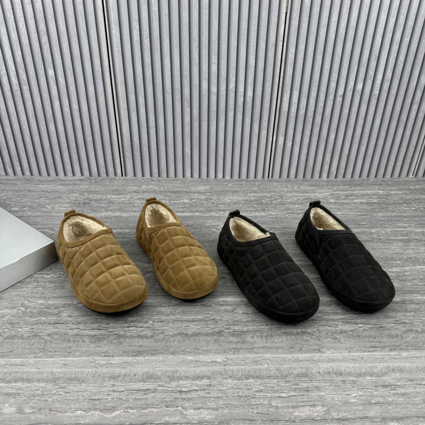 磨砂皮加绒一脚蹬懒人鞋勃肯鞋女