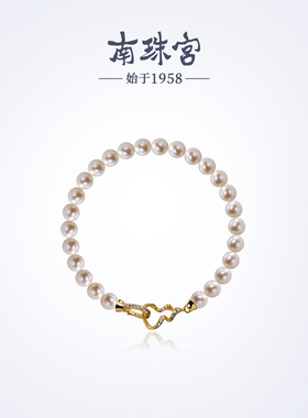 南珠宫葫缘925银淡水珍珠手链简约百搭送长辈C-HJS078SD-J