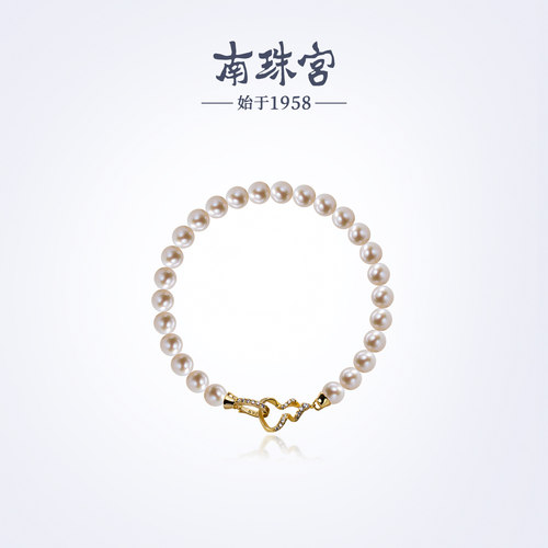 南珠宫葫缘925银淡水珍珠手链简约百搭送长辈C-HJS078SD-J