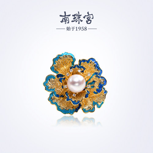 南珠宫天然海水珍珠胸针时尚轻奢胸花送妈妈H006N