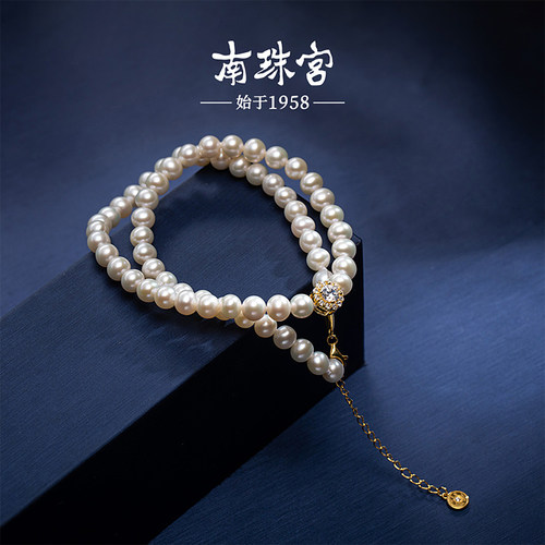 南珠宫光点 925银淡水珍珠项链个性优雅轻奢高级感