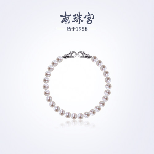 南珠宫晨露925银淡水珍珠手链日常通勤手串年轻款生日礼物送女友
