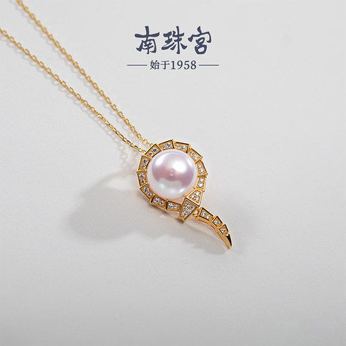 南珠宫925银淡水珍珠吊坠D010SD