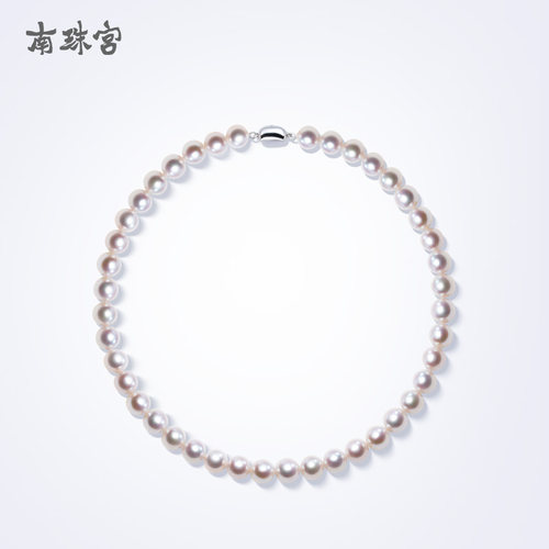 南珠宫淡水珍珠项链女近圆颈链