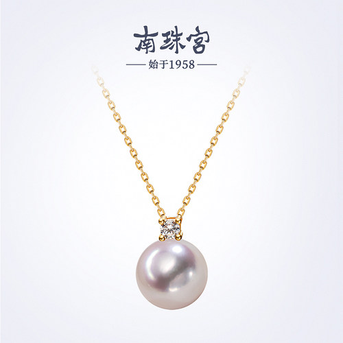南珠宫925银强光海水珍珠吊坠