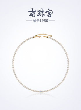 南珠宫小米珠淡水珍珠项链925银优雅简约百搭送老婆女友 C-X125SD