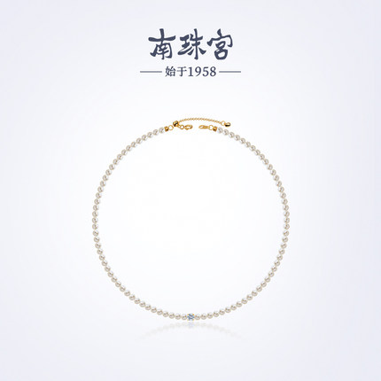 南珠宫小米珠淡水珍珠项链925银优雅简约百搭送老婆女友 C-X125SD