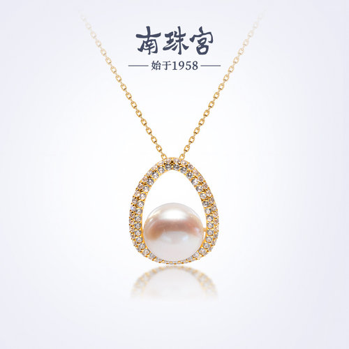 南珠宫925银淡水珍珠吊坠日常百搭大颗粒D013SD-J