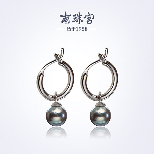 南珠宫海水珍珠耳饰强光亮泽