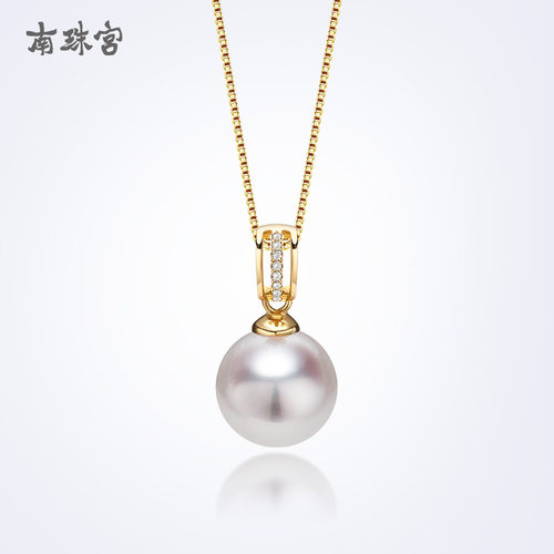 南珠宫金项链钻石海水珍珠