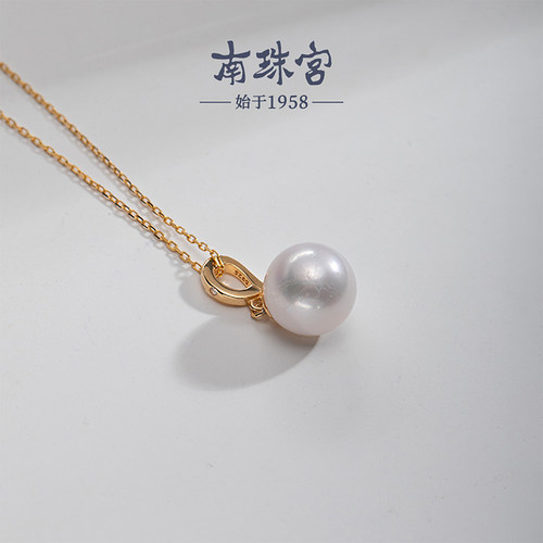 南珠宫蛇年新款 925银淡水珍珠吊坠单颗吊坠礼物礼盒 C-D033SD-J