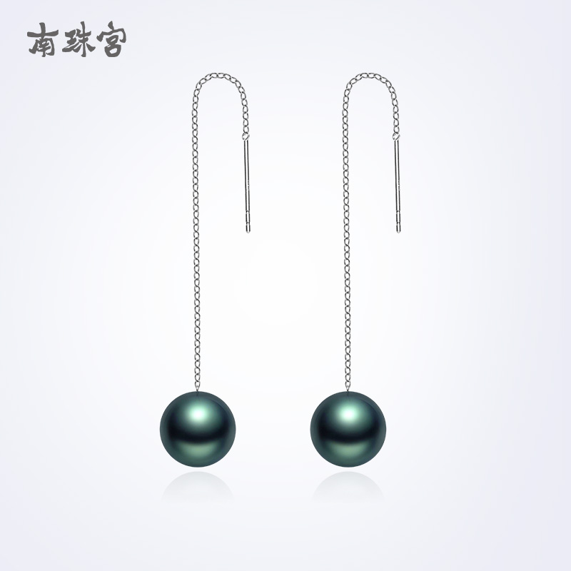 南珠宫18k金海水珍珠黑色强光