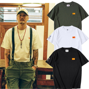 mdnsness夏季 男港风复古宽松圆领百搭情侣t恤 日系余文乐潮牌短袖