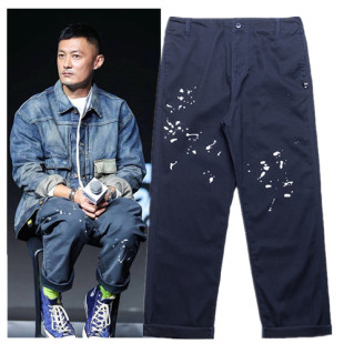 宽松休闲长裤 泼墨男士 百搭潮牌日系原创港风 裤 mdns余文乐工装