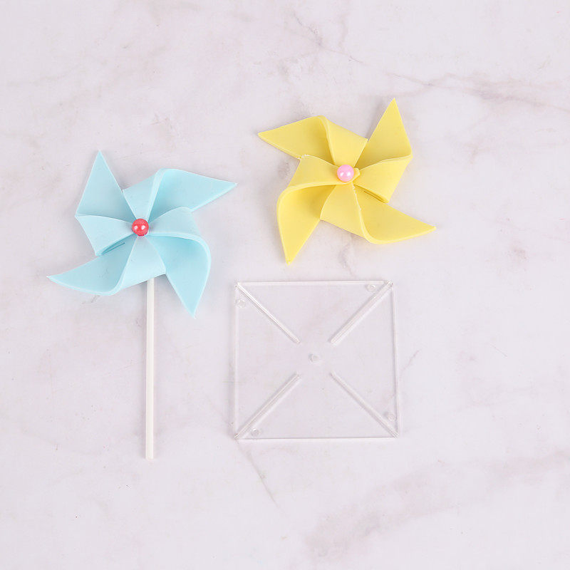 可爱儿童大风车造型翻糖模具diy手工烘焙翻糖蛋糕风车插件装饰