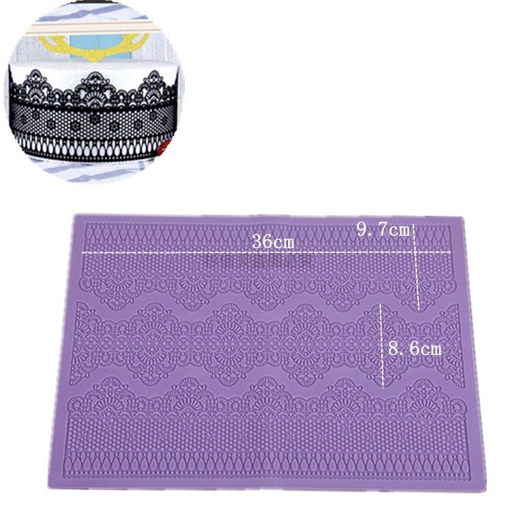 复古蕾丝花边小花围边硅胶模具烘焙翻糖蕾丝模蕾丝垫蛋糕西点装饰