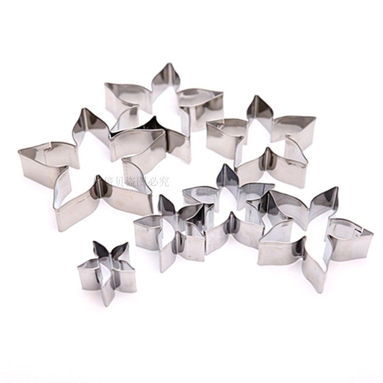 不锈钢英式糖花切模 玫瑰花花萼 五星花4件套 不锈钢翻糖模具花模