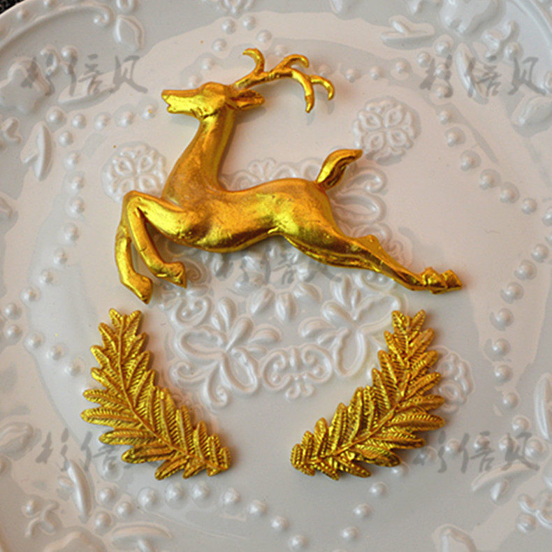 奔跑小鹿 梅花鹿翻糖干佩斯硅胶模具 蛋糕装饰 软陶粘土模