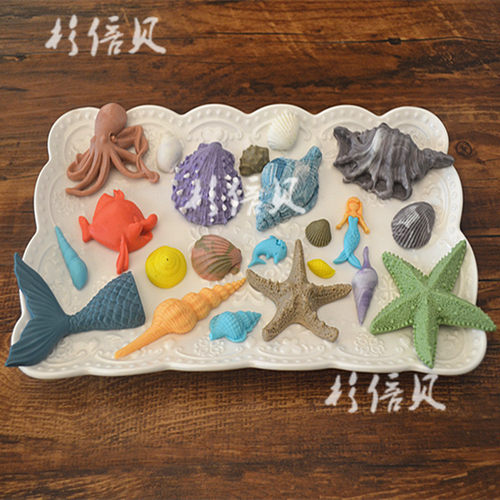 贝壳海螺海星美人鱼海洋系列硅胶翻糖模具烘焙巧克力蛋糕装饰粘土 - 封面