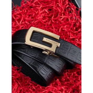 酷奇男士皮带真皮自动扣腰带男年轻人纯牛皮潮流休闲裤带