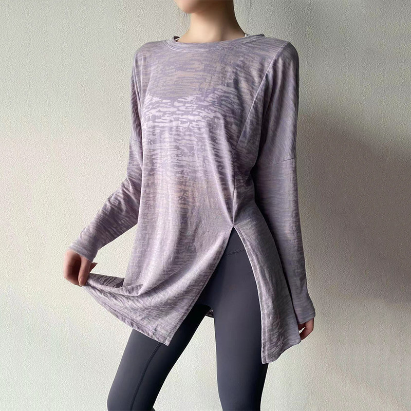 瑜伽服女中长款遮臀显瘦速干长袖T恤高级感跑步运动上衣健身服秋,运动服/休闲服装,运动T恤,淘宝优惠券,粉丝福利购,淘宝优惠卷