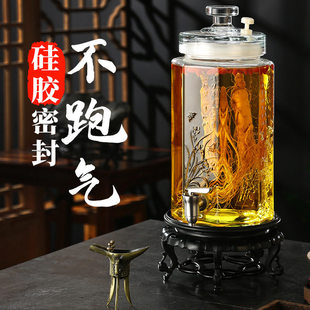 泡酒玻璃瓶家用高档密封人参白酒药酒罐酒缸酒坛子带龙头专用酒瓶