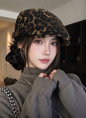 美式复古豹纹前进帽大头围