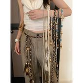 波西米亚民族风编织腰带女国风高级破碎感时尚 饰 配裙子贝壳腰绳装