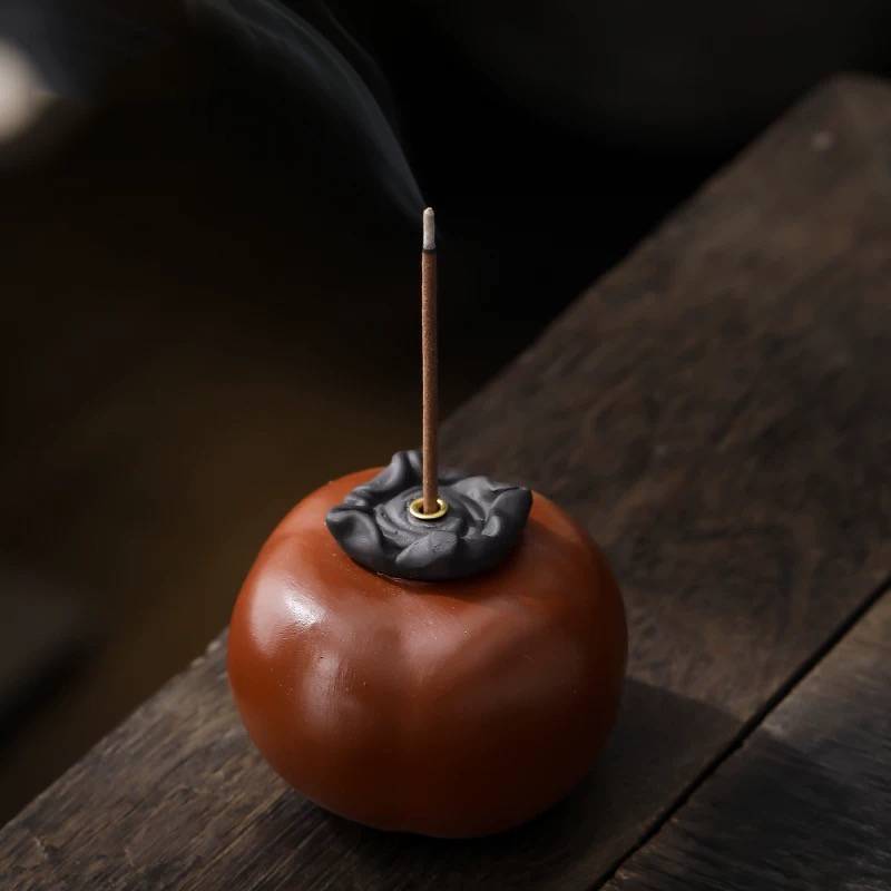 紫砂大柿子线香香插香炉
