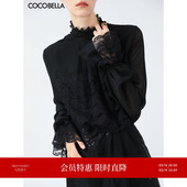LC7028 衬衫 女早春气质赫本风长袖 COCOBELLA精致优雅多层蕾丝衫