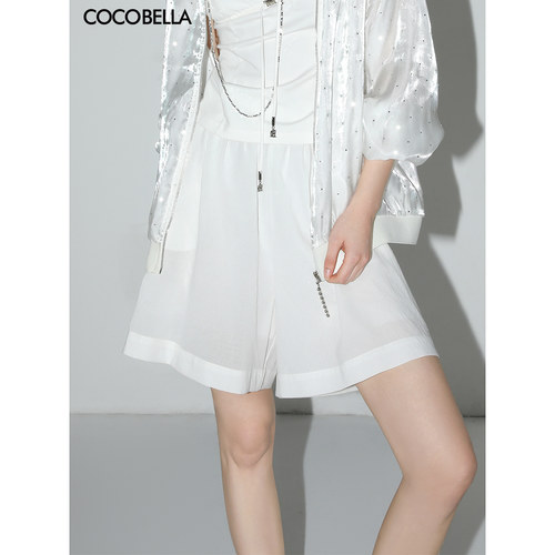 COCOBELLA松弛感穿搭百慕大短裤女多色宽松休闲轻薄A字短裤SO0001