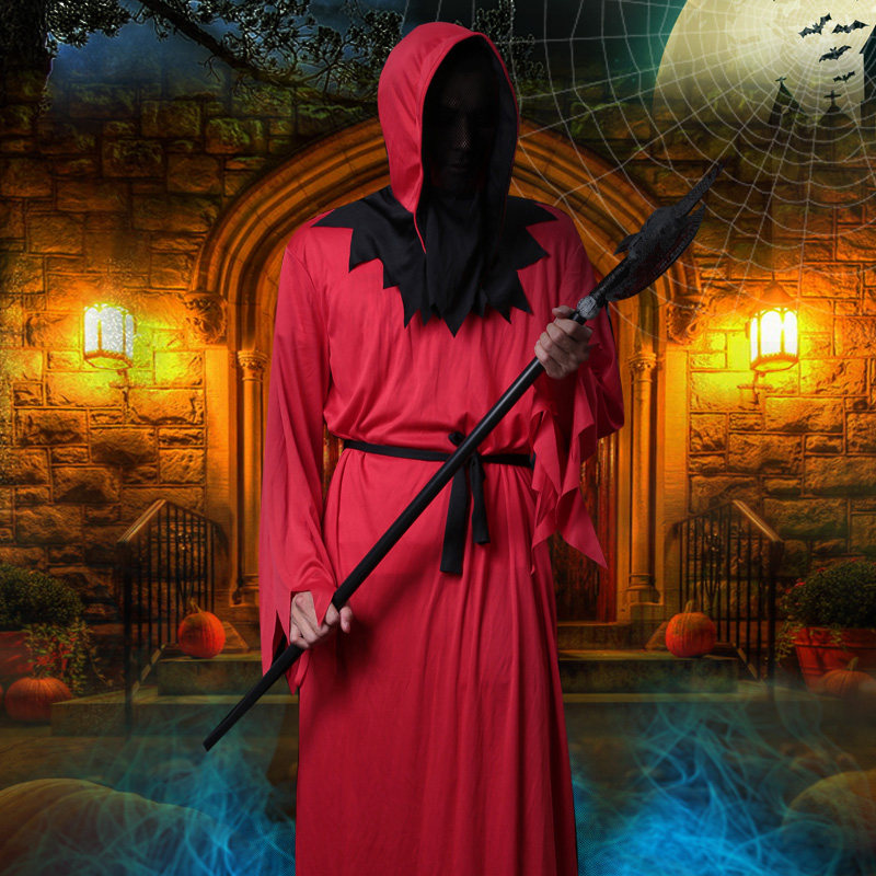 万圣节cosplay服装男鬼恐怖吸血鬼红魔僵尸成人无脸化妆舞会衣服