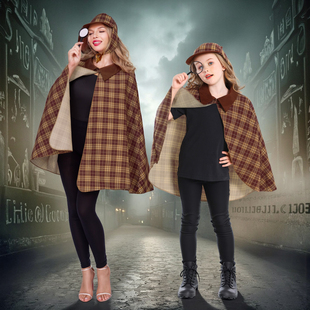 演出服 夏洛克福尔摩斯披风侦探神探表 万圣节服装 cosplay亲子服装