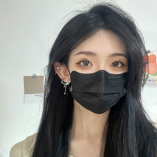 黑色口罩明星秋薄款 夏 女高颜值一次性透气显脸小成人白色2025新款