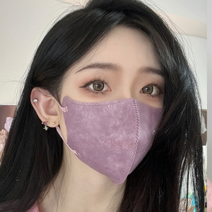 3d立体莫兰迪色口罩女高颜值2024小脸立体形一次性3D型单独包装 薄