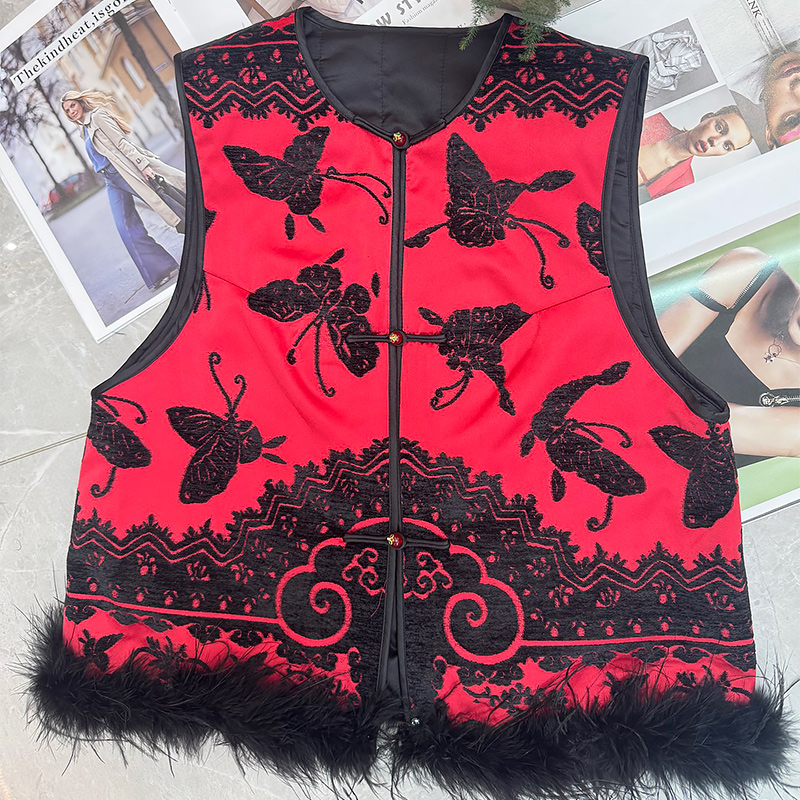 新中式国风马甲唐装汉服刺绣小袄