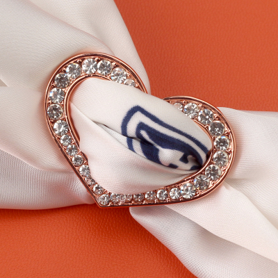 玫瑰金爱心小号丝巾扣适用于爱马仕方巾打结百搭女高级感围巾配饰