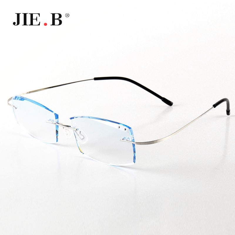 无框切边钛轻型成品近视眼镜