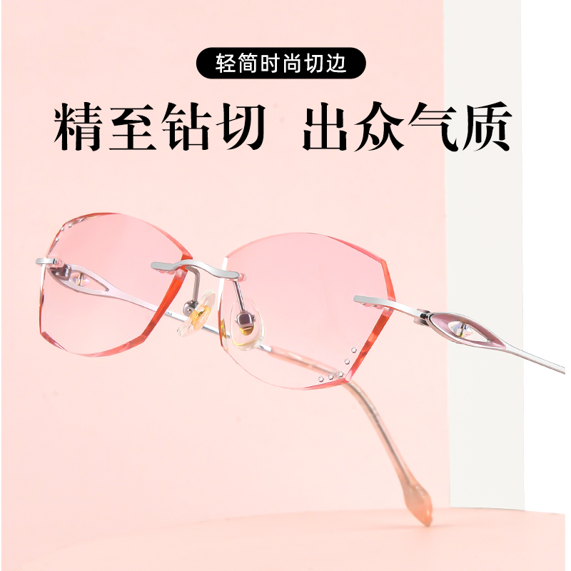 近视眼镜女款超轻纯钛边框男