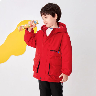 正品清仓男童羽绒服加厚防风衣保暖外套宝宝2-7岁中长款上衣