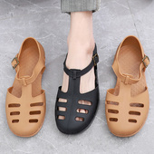 男橡胶耐磨老式 军休闲拖鞋 复古怀旧胶鞋 包头洞洞个性 夏季 越南凉鞋