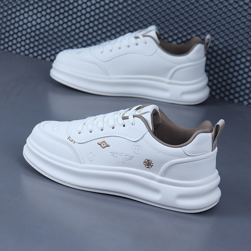 潮牌刺绣印花男鞋轻奢小白鞋增高超轻便韩版时尚运动休闲鞋男板鞋,流行男鞋,休闲板鞋,淘宝优惠券,粉丝福利购,淘宝优惠卷