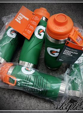 美帝直输Gatorade佳得乐不锈钢夏日冰饮保冷水杯 专业运动员水壶