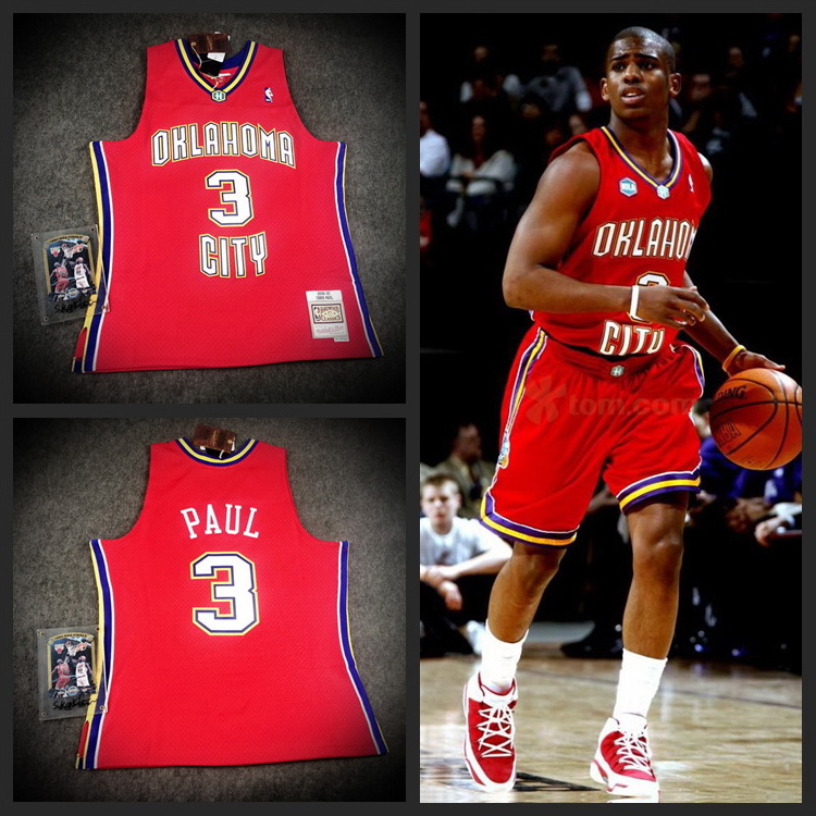 M&N CP3 保罗黄蜂队情人节红色球衣 MN俄克拉荷马0607赛季复刻SW