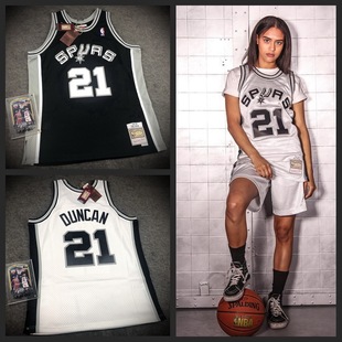 M&N蒂姆邓肯马刺队球衣 Duncan 21号新秀98-99MN复刻SW球迷版球服