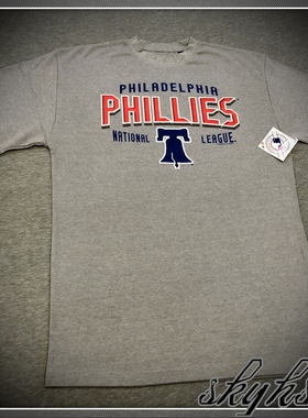 MLB美职棒 费城人队复古球迷T恤 Phillies美版混纺加长款短袖Tee